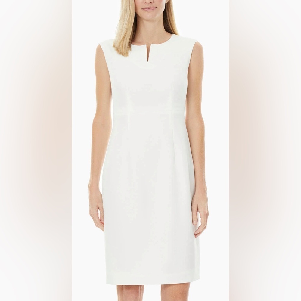 Kasper Classic White Midi Dress